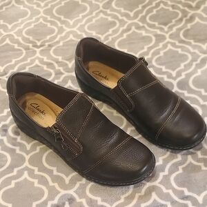 Clarks Dark Brown Leather Casual Loafers